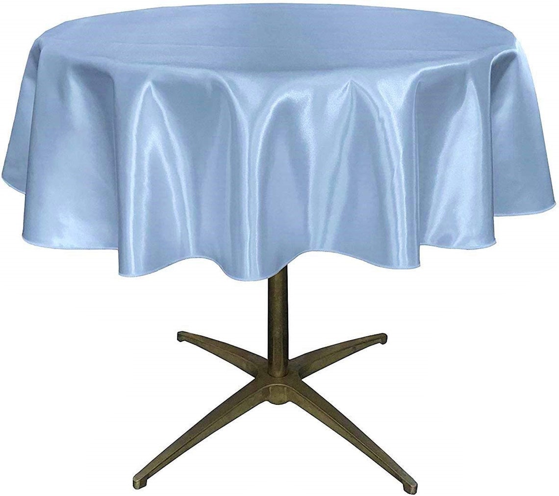 36" - Round Bridal Satin Table Overlay, for Small Coffee Table Stain and Wrinkle Resistant Table Cover,Fabric Table Cloth for Dinning, Party