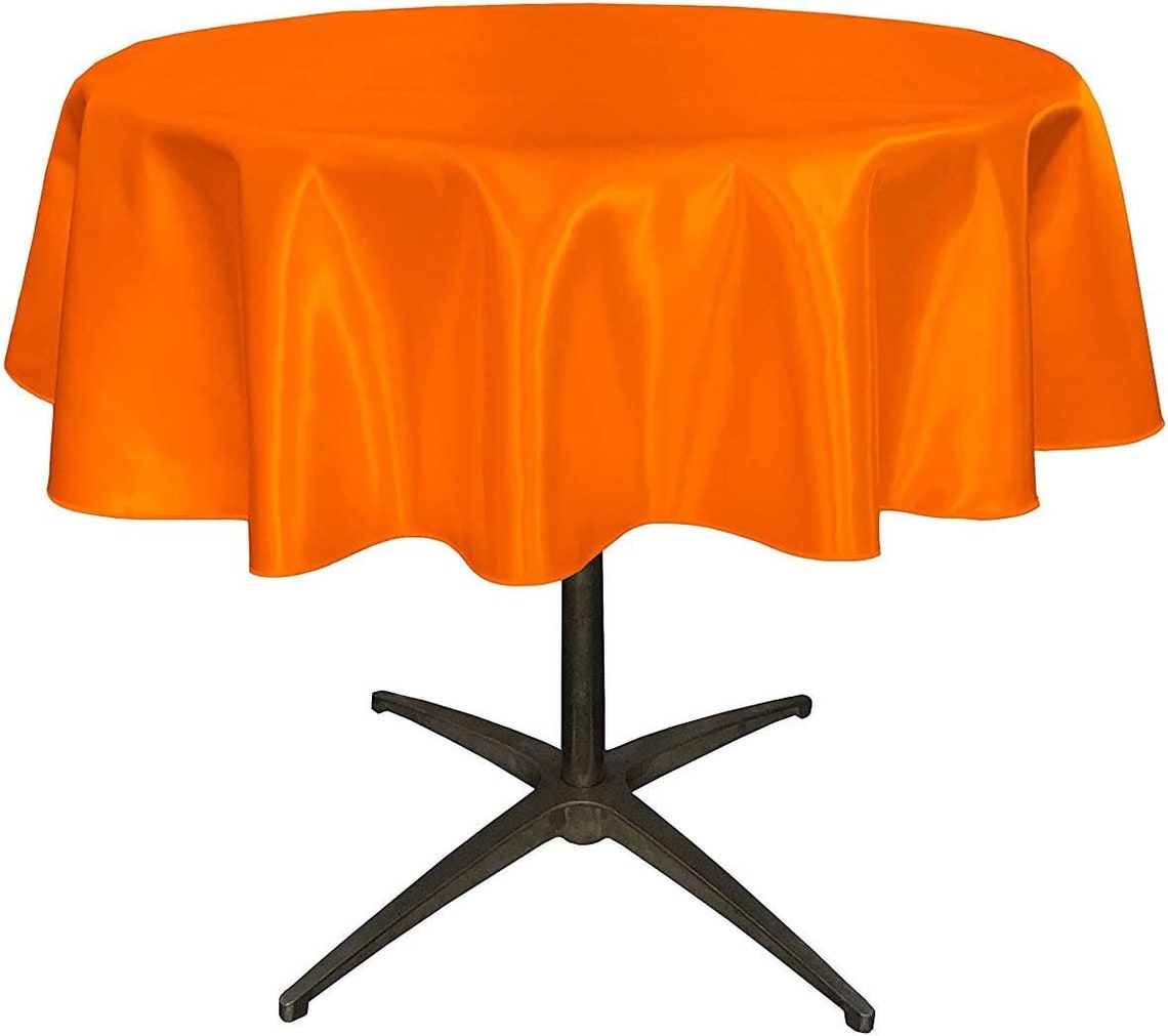 30" - Round Bridal Satin Table Overlay, for Small Coffee Table Stain and Wrinkle Resistant Table Cover,Fabric Table Cloth for Dinning, Party