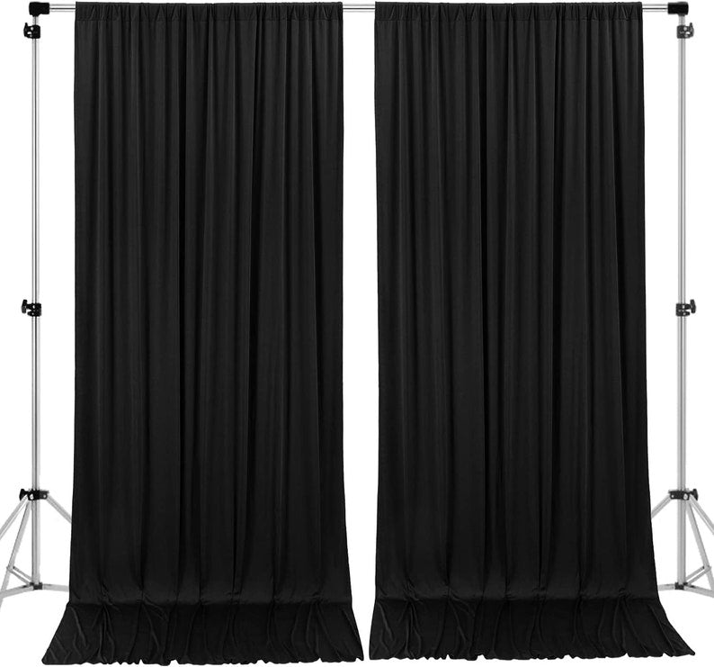Polyester Backdrop Drapes Curtains 2 Panels with Rod Pockets - Wedding Ceremony Party Home Window Decorations