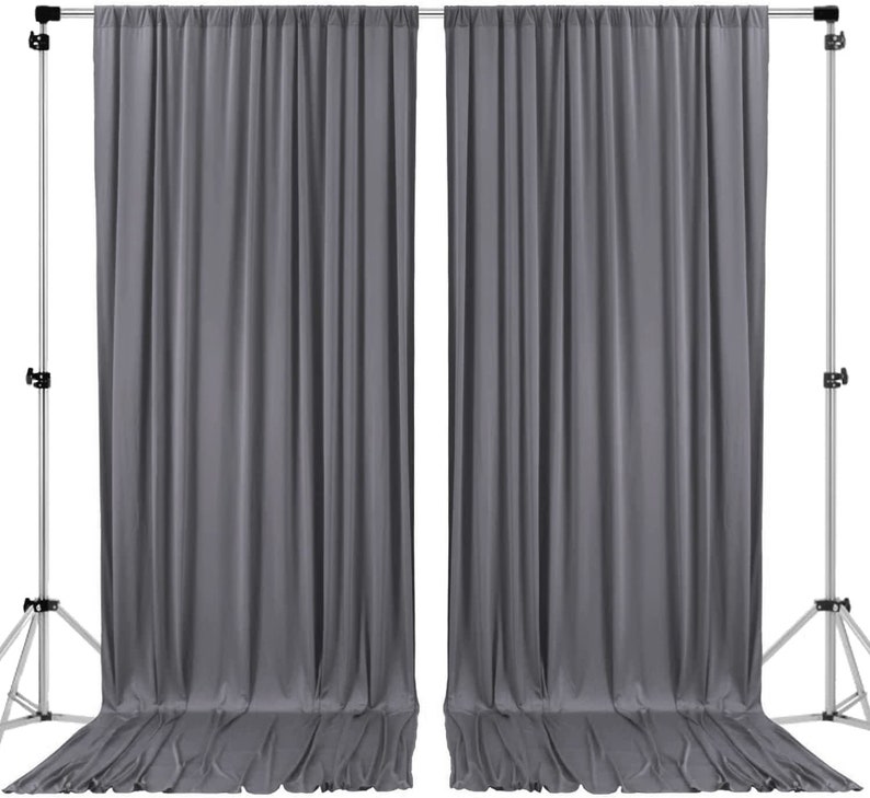 Polyester Backdrop Drapes Curtains 2 Panels with Rod Pockets - Wedding Ceremony Party Home Window Decorations