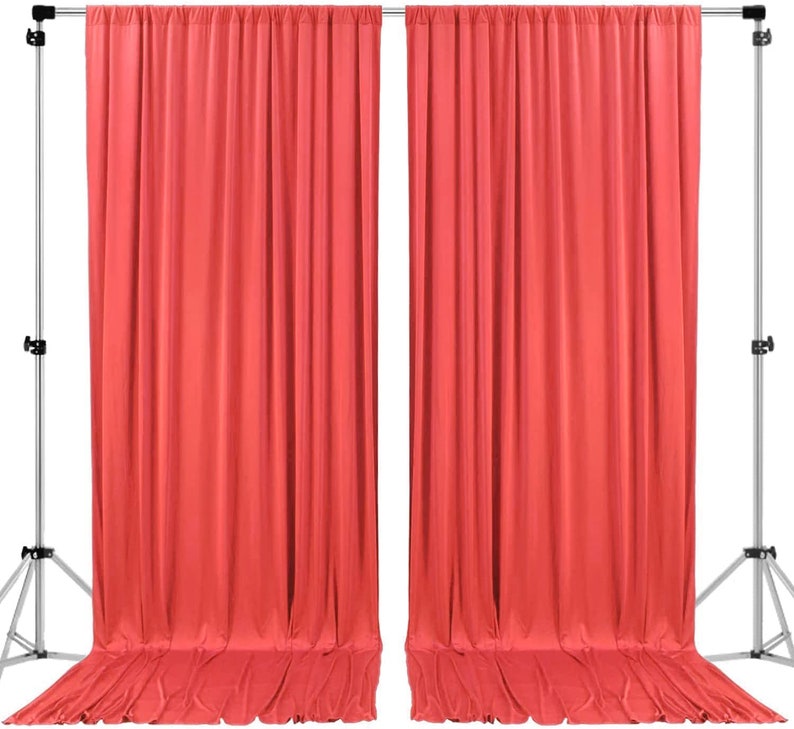 Polyester Backdrop Drapes Curtains 2 Panels with Rod Pockets - Wedding Ceremony Party Home Window Decorations