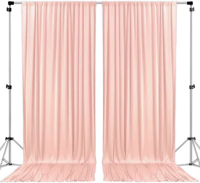 Polyester Backdrop Drapes Curtains 2 Panels with Rod Pockets - Wedding Ceremony Party Home Window Decorations