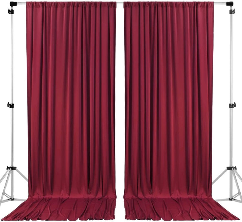 Polyester Backdrop Drapes Curtains 2 Panels with Rod Pockets - Wedding Ceremony Party Home Window Decorations