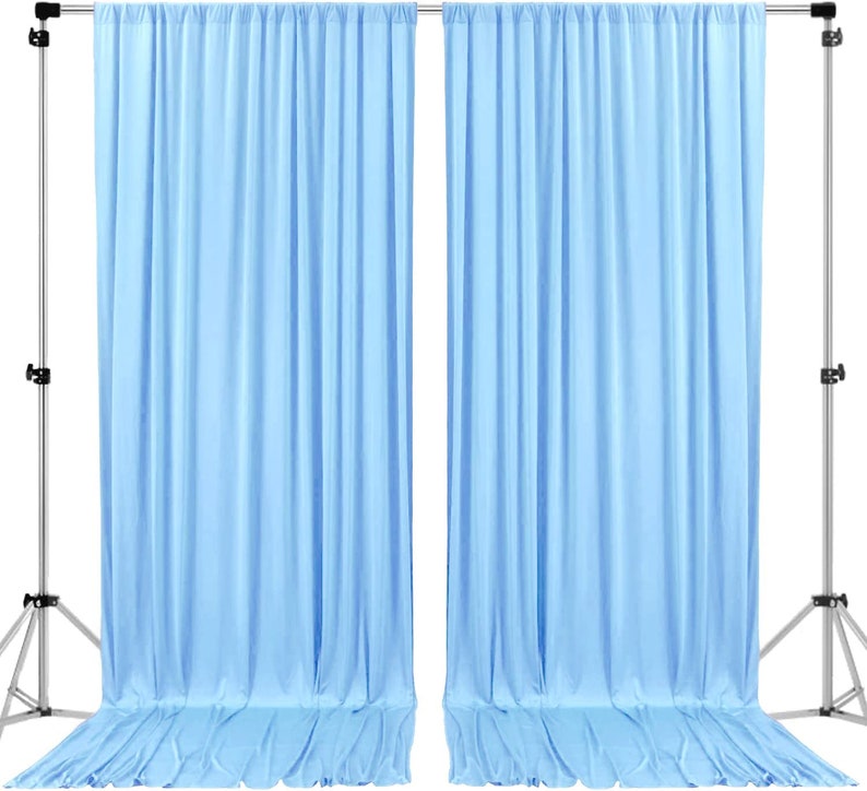 Polyester Backdrop Drapes Curtains 2 Panels with Rod Pockets - Wedding Ceremony Party Home Window Decorations