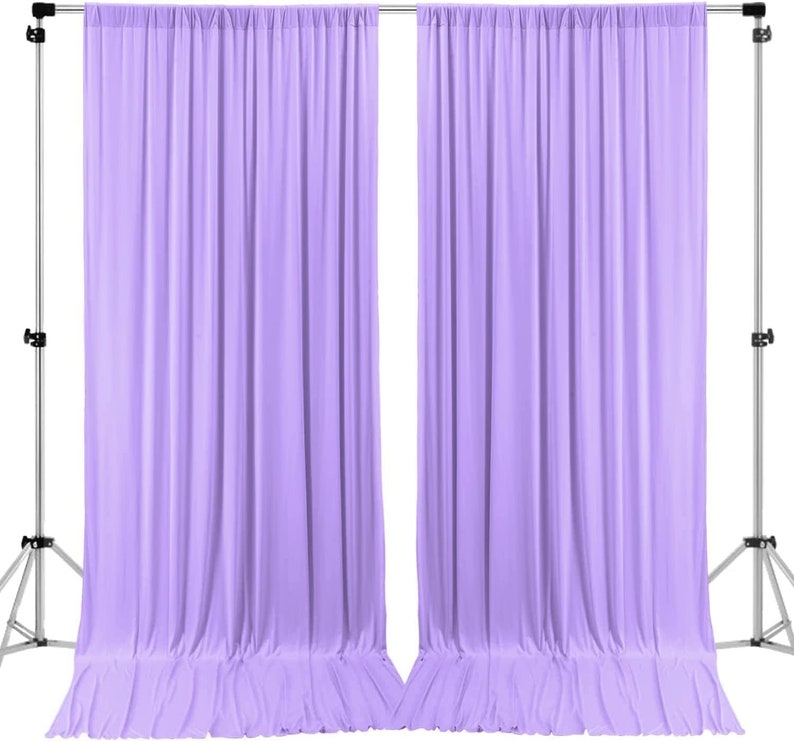 Polyester Backdrop Drapes Curtains 2 Panels with Rod Pockets - Wedding Ceremony Party Home Window Decorations
