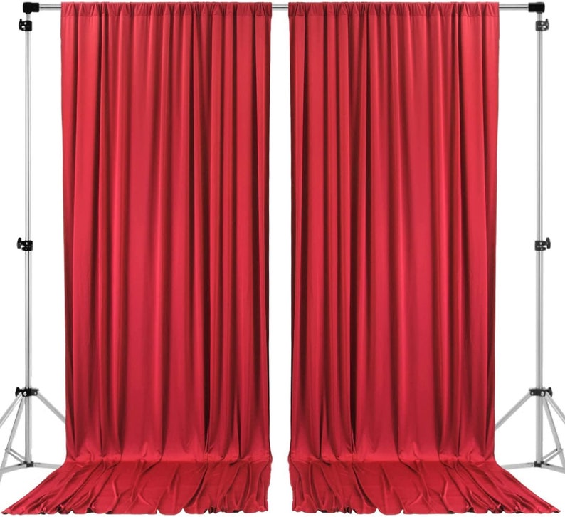 Polyester Backdrop Drapes Curtains 2 Panels with Rod Pockets - Wedding Ceremony Party Home Window Decorations