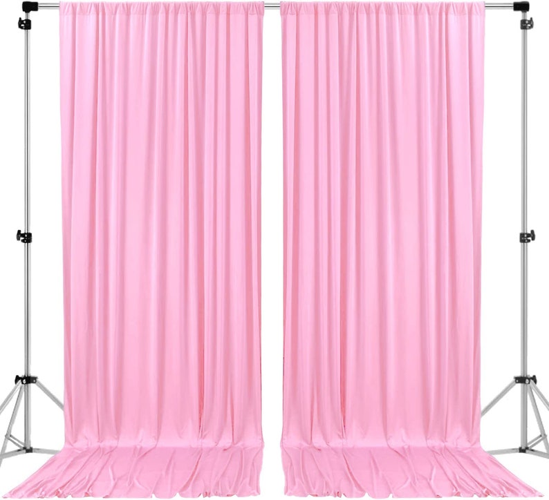 Polyester Backdrop Drapes Curtains 2 Panels with Rod Pockets - Wedding Ceremony Party Home Window Decorations