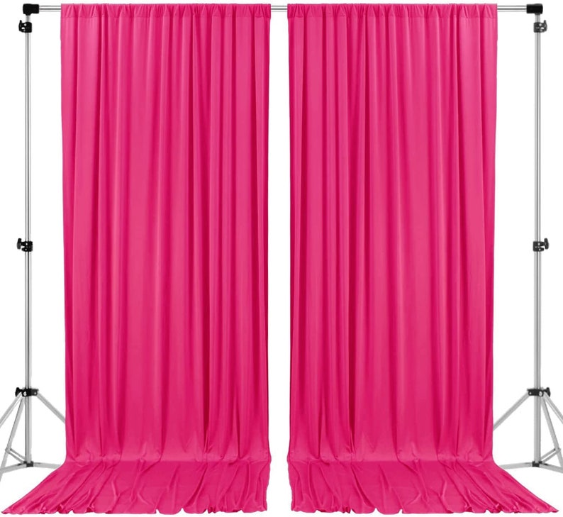 Polyester Backdrop Drapes Curtains 2 Panels with Rod Pockets - Wedding Ceremony Party Home Window Decorations
