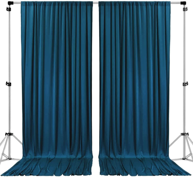 Polyester Backdrop Drapes Curtains 2 Panels with Rod Pockets - Wedding Ceremony Party Home Window Decorations
