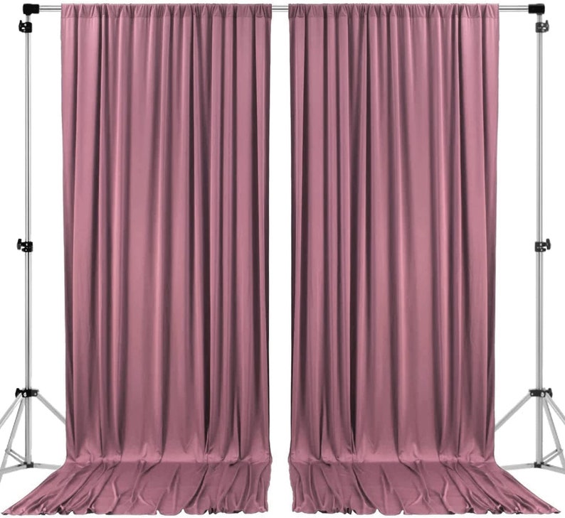 Polyester Backdrop Drapes Curtains 2 Panels with Rod Pockets - Wedding Ceremony Party Home Window Decorations
