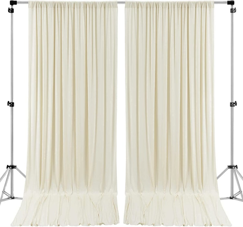 Polyester Backdrop Drapes Curtains 2 Panels with Rod Pockets - Wedding Ceremony Party Home Window Decorations