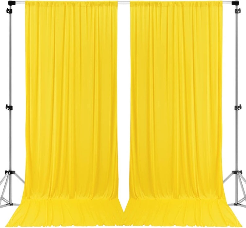 Polyester Backdrop Drapes Curtains 2 Panels with Rod Pockets - Wedding Ceremony Party Home Window Decorations
