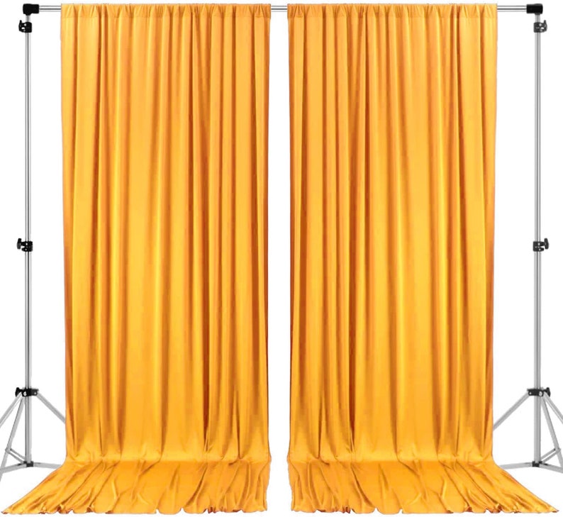 Polyester Backdrop Drapes Curtains 2 Panels with Rod Pockets - Wedding Ceremony Party Home Window Decorations