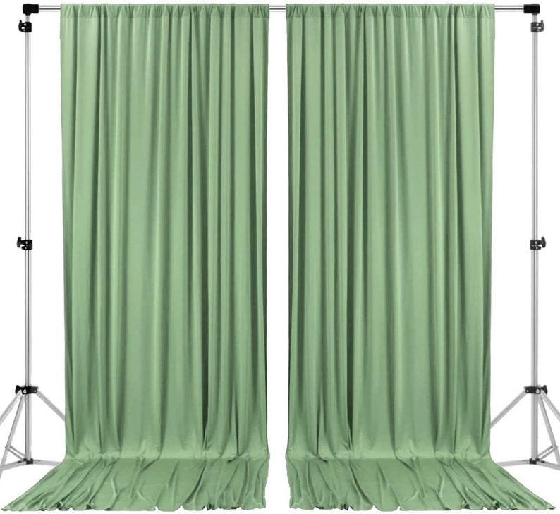 Polyester Backdrop Drapes Curtains 2 Panels with Rod Pockets - Wedding Ceremony Party Home Window Decorations