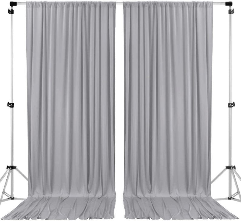 Polyester Backdrop Drapes Curtains 2 Panels with Rod Pockets - Wedding Ceremony Party Home Window Decorations