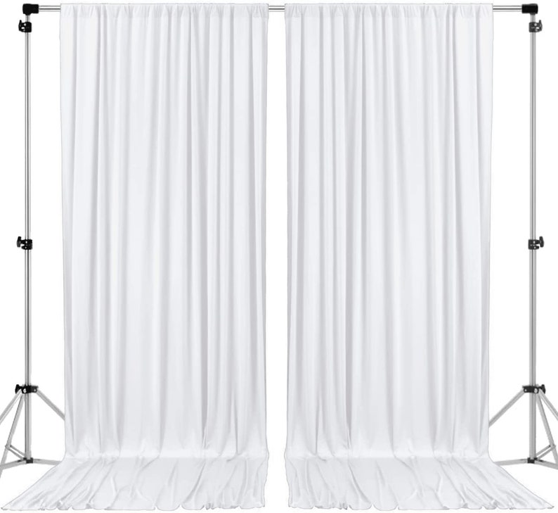Polyester Backdrop Drapes Curtains 2 Panels with Rod Pockets - Wedding Ceremony Party Home Window Decorations
