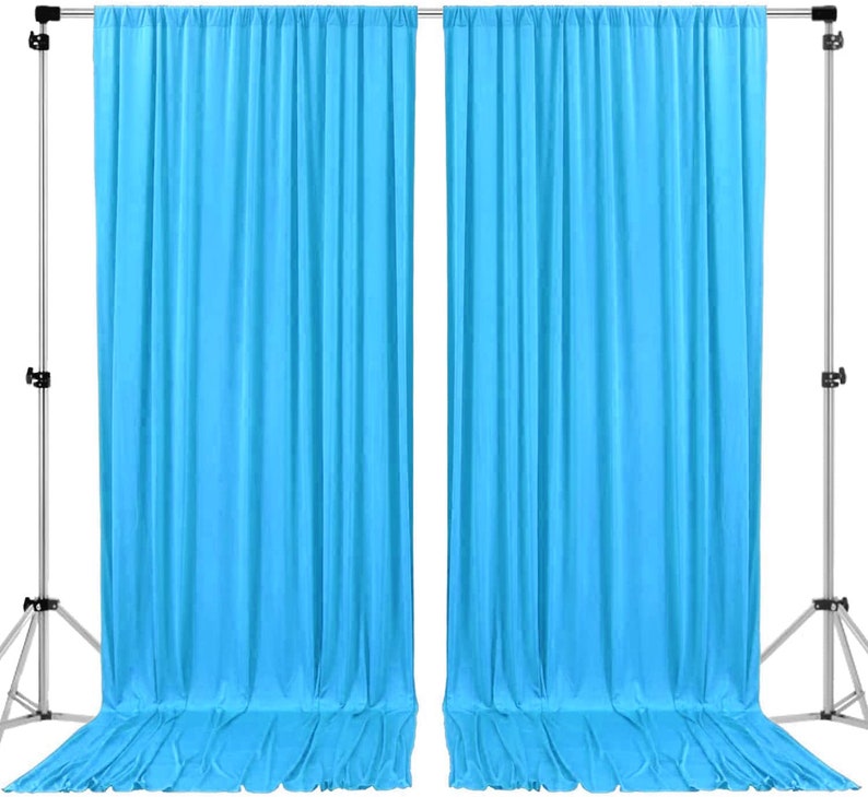 Polyester Backdrop Drapes Curtains 2 Panels with Rod Pockets - Wedding Ceremony Party Home Window Decorations