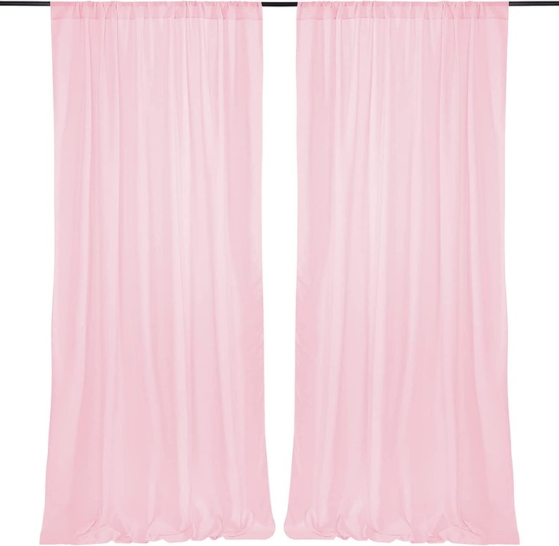2 Panels - Chiffon Backdrop Curtains, Wrinkle-Free Sheer Chiffon Fabric Curtain Drapes for Wedding Ceremony Arch Party Stage 5 Ft by 9 Ft
