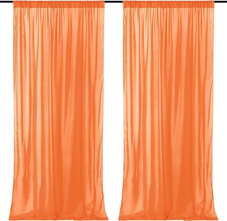 2 Panels - Chiffon Backdrop Curtains, Wrinkle-Free Sheer Chiffon Fabric Curtain Drapes for Wedding Ceremony Arch Party Stage 5 Ft by 9 Ft