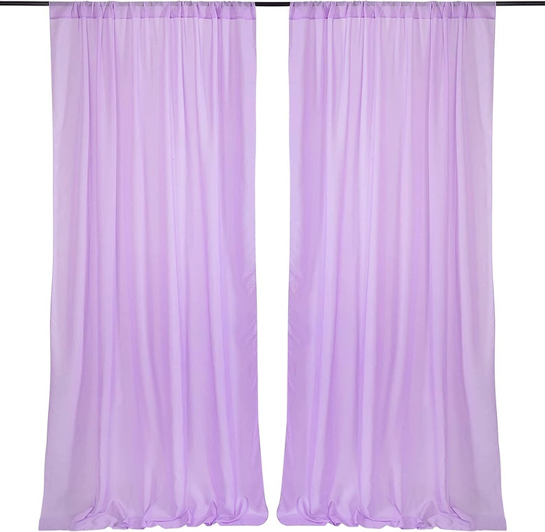2 Panels - Chiffon Backdrop Curtains, Wrinkle-Free Sheer Chiffon Fabric Curtain Drapes for Wedding Ceremony Arch Party Stage 5 Ft by 9 Ft