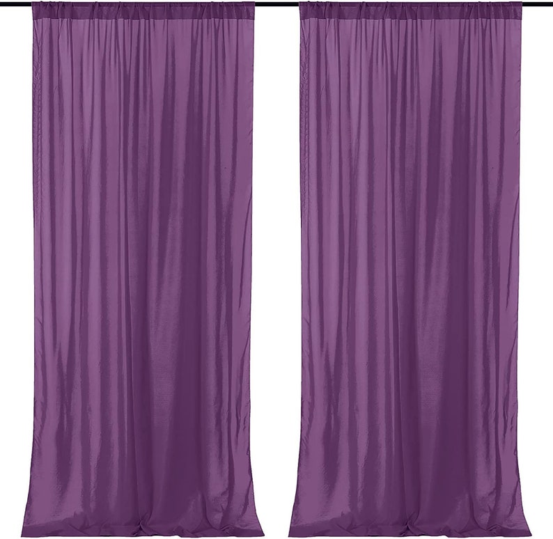 2 Panels - Chiffon Backdrop Curtains, Wrinkle-Free Sheer Chiffon Fabric Curtain Drapes for Wedding Ceremony Arch Party Stage 5 Ft by 9 Ft