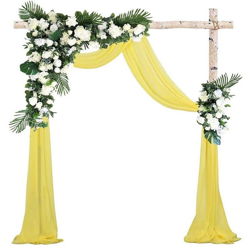 Chiffon Wedding Arch Draping Fabric 2 Panels 6 Yards Wedding Arches for Ceremony Outdoor 58''x18ft Long Chiffon Drapery Tulle for Wed