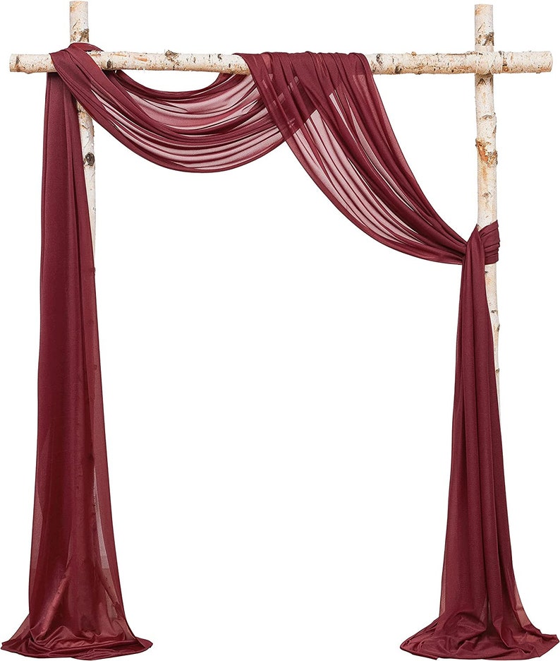 Chiffon Wedding Arch Draping Fabric 2 Panels 6 Yards Wedding Arches for Ceremony Outdoor 58''x18ft Long Chiffon Drapery Tulle for Wed