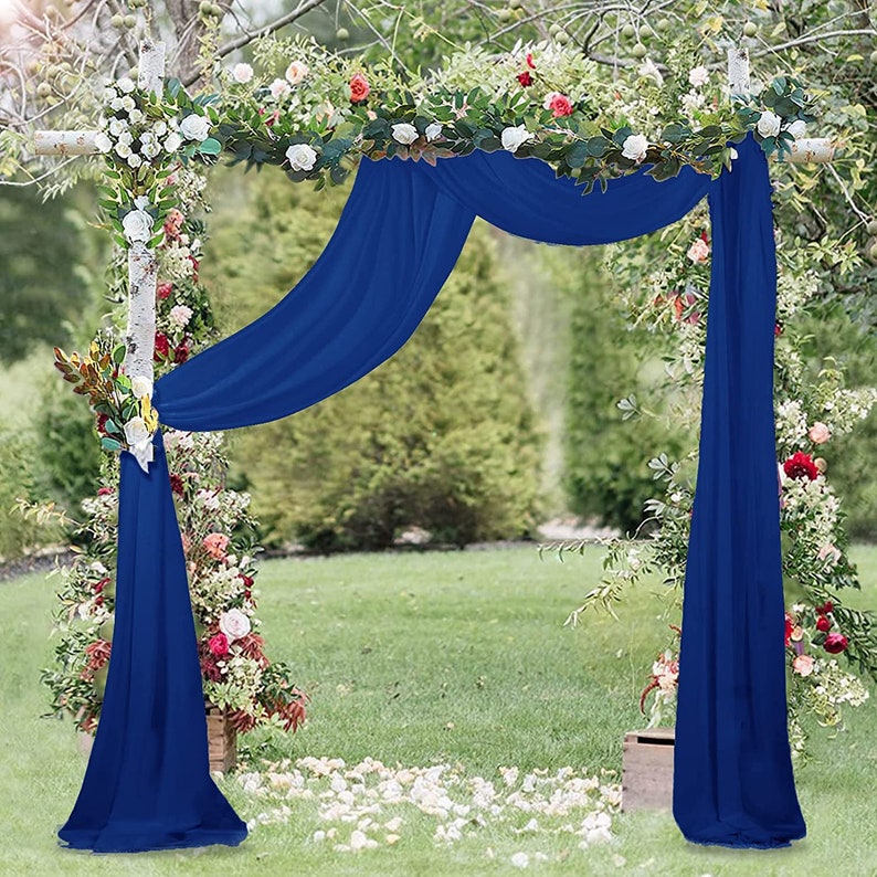Chiffon Wedding Arch Draping Fabric 2 Panels 6 Yards Wedding Arches for Ceremony Outdoor 29''x18ft Long Chiffon Drapery Tulle for Wed