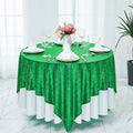 Square Sequin Tablecloth - GREEN - Glitter Tablecloth for Bridal Shower Decorations, Birthday, Wedding, Dessert, Banquet