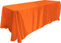 90" Orange Satin Tablecloth for Wedding Dinning Event Parties Banquet Holiday Decoration Square Rectangle Table Cover