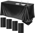 90" Black Satin Tablecloth for Wedding Dinning Event Parties Banquet Holiday Decoration Square Rectangle Table Cover