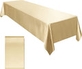 60" Satin Party Tablecloth Table Cover Wedding Rectangle Bright Tablecloth Table Cover Smooth Fabric Tablecloth Decor for Wedding Champagne