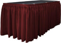 14-Foot by 29-Inch - Poplin Table Skirt for Rectangle Tables, Pleat Fabric for Wedding Banquet Trade Show, 14-Foot by 29-Inch Long Burgundy
