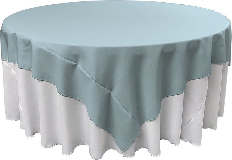 60" X 60" - Overlay Polyester Poplin Washable Square Tablecloth, Stain and Wrinkle Resistant Table Cover Dinning, Kitchen, Party, Holiday