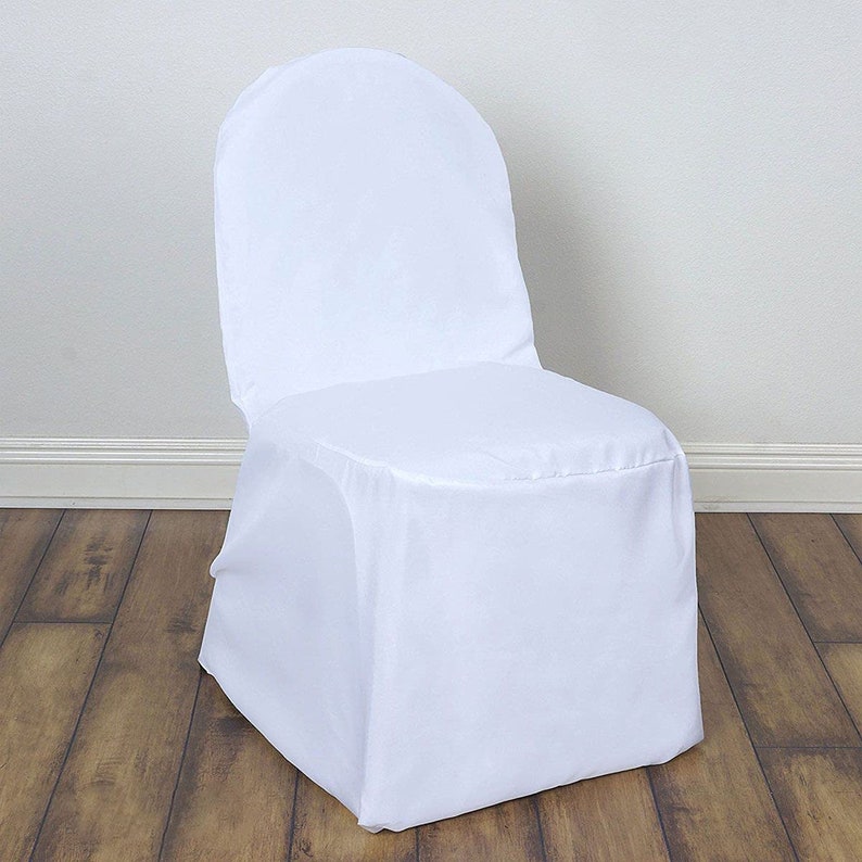 Banquet Chair Covers - Chair Covers for Wedding, Party, and Banquet - Elegant Cloth Slipcovers White