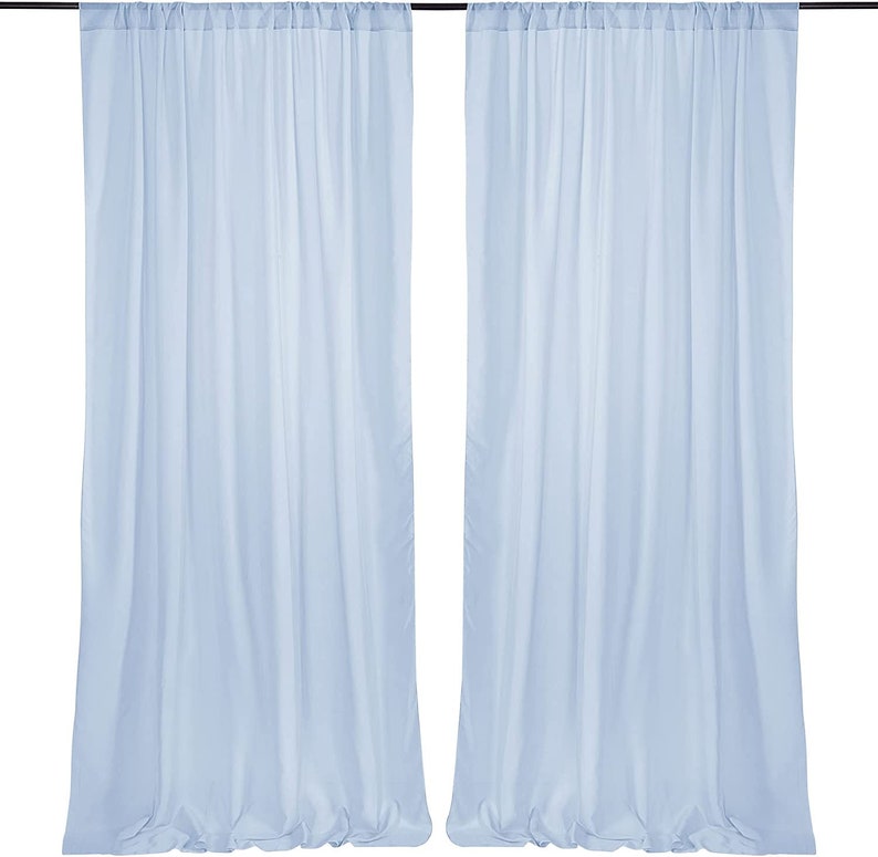2 Panels - Chiffon Backdrop Curtains, Wrinkle-Free Sheer Chiffon Fabric Curtain Drapes for Wedding Ceremony Arch Party Stage 5 Ft by 9 Ft