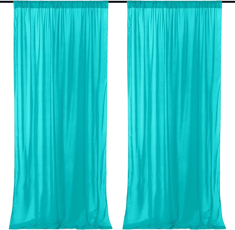 2 Panels - Chiffon Backdrop Curtains, Wrinkle-Free Sheer Chiffon Fabric Curtain Drapes for Wedding Ceremony Arch Party Stage 5 Ft by 9 Ft
