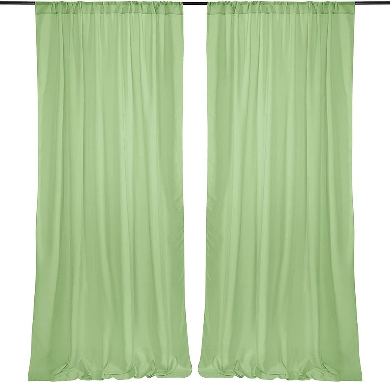2 Panels - Chiffon Backdrop Curtains, Wrinkle-Free Sheer Chiffon Fabric Curtain Drapes for Wedding Ceremony Arch Party Stage 5 Ft by 9 Ft