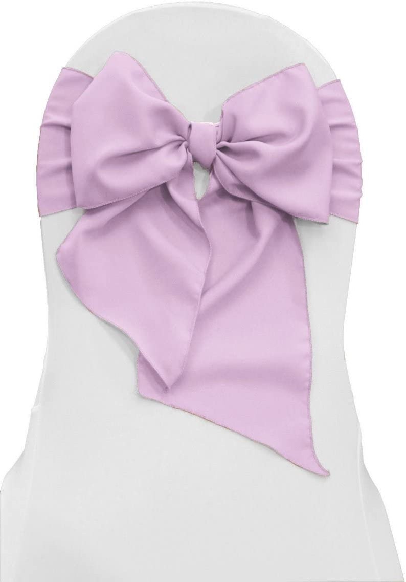 50 Pack - Polyester Poplin Chair Bow Sashes 8" by 108-Inch, Wedding Decorations Crystal Chairs Bows for Party Banquet Decorative Chair Knots