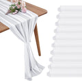 12 Pack - Chiffon Table Runner Elegant Sheer Table Runner 29"X10ft Long Rustic Table Runners for Wedding Bridal Shower Table White