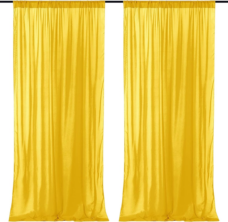 2 Panels - Chiffon Backdrop Curtains, Wrinkle-Free Sheer Chiffon Fabric Curtain Drapes for Wedding Ceremony Arch Party Stage 5 Ft by 9 Ft