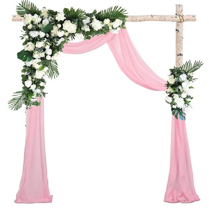 Chiffon Wedding Arch Draping Fabric 2 Panels 6 Yards Wedding Arches for Ceremony Outdoor 58''x18ft Long Chiffon Drapery Tulle for Wed