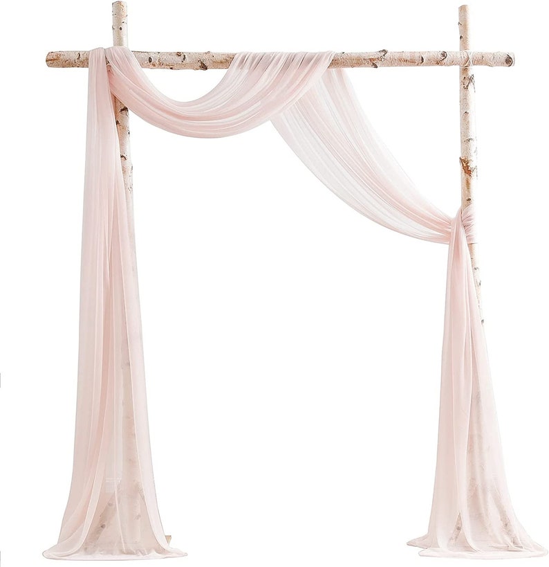 Chiffon Wedding Arch Draping Fabric 2 Panels 6 Yards Wedding Arches for Ceremony Outdoor 58''x18ft Long Chiffon Drapery Tulle for Wed