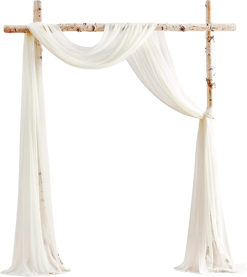 Chiffon Wedding Arch Draping Fabric 2 Panels 6 Yards Wedding Arches for Ceremony Outdoor 29''x18ft Long Chiffon Drapery Tulle for Wed