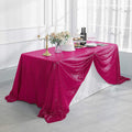 90" Sequin Tablecloth Rectangular Glitter Table Cloths for Birthday Wedding Bridal Baby Shower Party Decorations Fuchsia