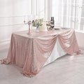 90" Sequin Tablecloth Rectangular Glitter Table Cloths for Birthday Wedding Bridal Baby Shower Party Decorations Rose Gold