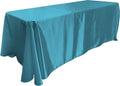 90" Turquoise Satin Tablecloth for Wedding Dinning Event Parties Banquet Holiday Decoration Square Rectangle Table Cover
