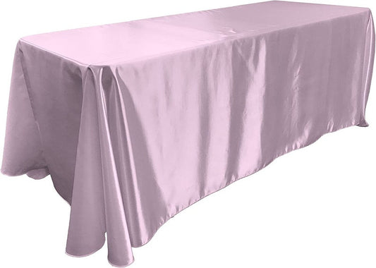 90" Lilac Satin Tablecloth for Wedding Dinning Event Parties Banquet Holiday Decoration Square Rectangle Table Cover