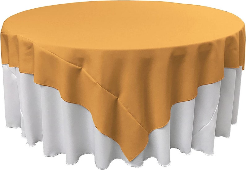 60" X 60" - Overlay Polyester Poplin Washable Square Tablecloth, Stain and Wrinkle Resistant Table Cover Dinning, Kitchen, Party, Holiday