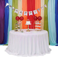 IRIDESCENT WHITE - Sequin Tablecloth Round Glitter Round Table Cover Metallic Sequence Table Cloth for Birthday Party Baby Shower Wedding